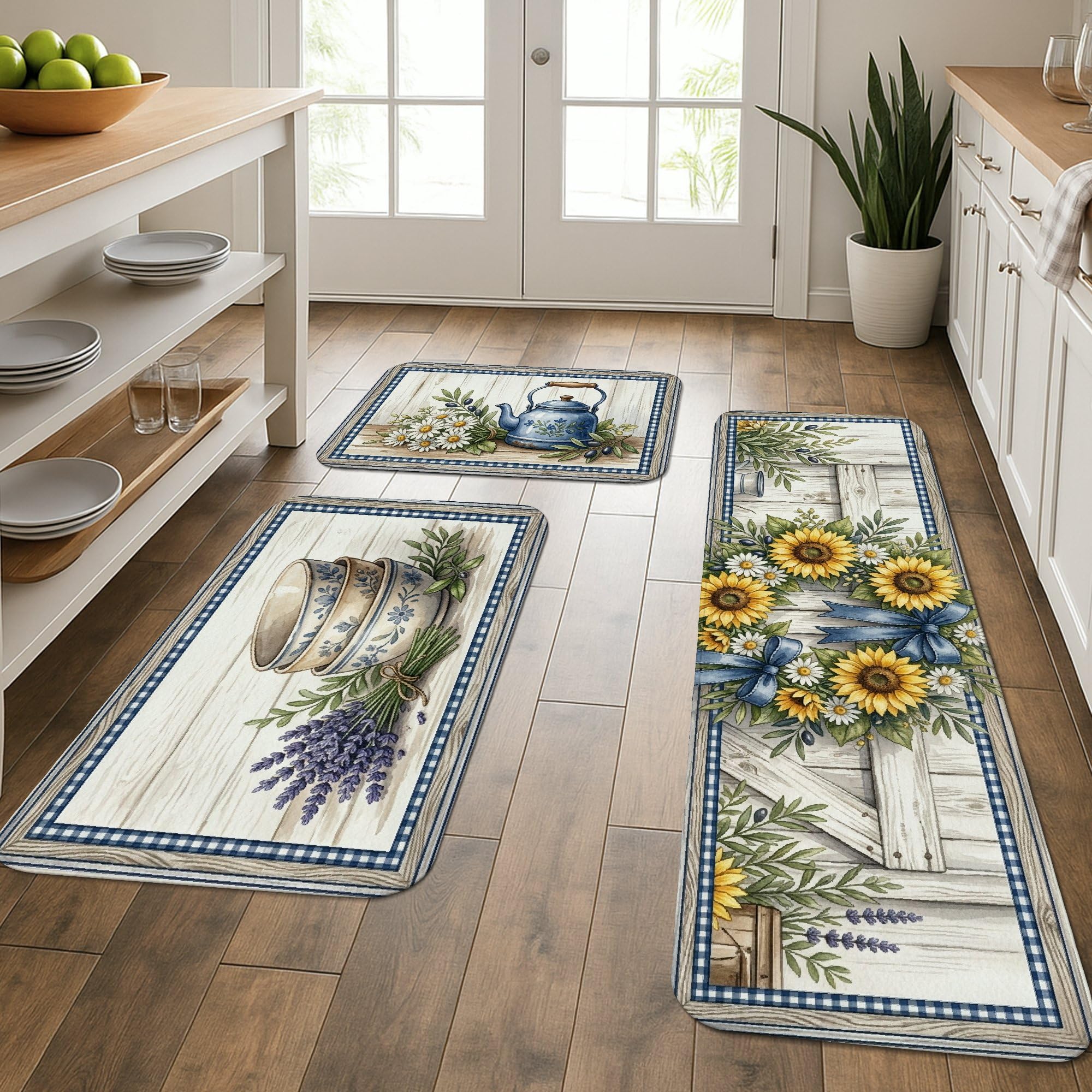 Tapis de cuisine lavables pour soulager les pieds devant l'évier et la coiffeuse