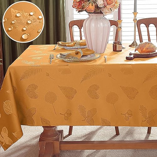 Miniatura 8 de SASTYBALE Servilletas de tela lavables de tela jacquard con patrones de hojas de otoño, juego de 4 servilletas para vacaciones de cosecha de Acción