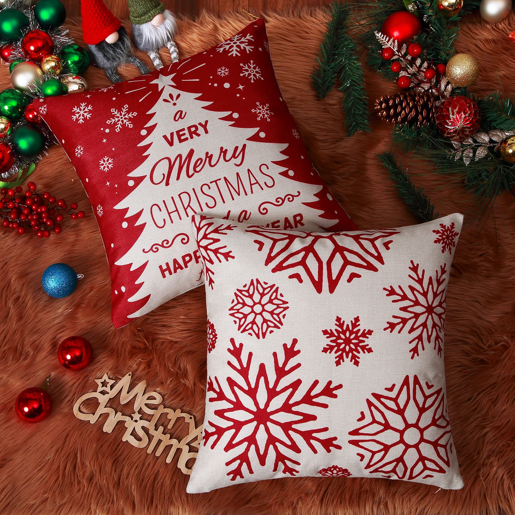 Fodera per cuscino per decorazioni per la casa Fodera per cuscino con motivo albero di Natale
