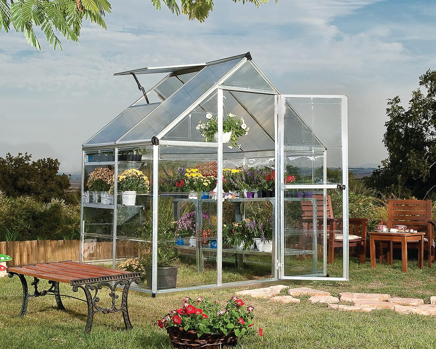 Palram - Canopia Hybrid 6' x 4' Greenhouse - Silver