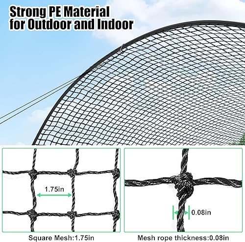 Miniatura 8 de Portable Baseball Batting Cage Net with Sturdy Steel Frame, 20FT 30X12X8FT Batting Cages for Backyard Baseball Training Equipment with Carry Bag