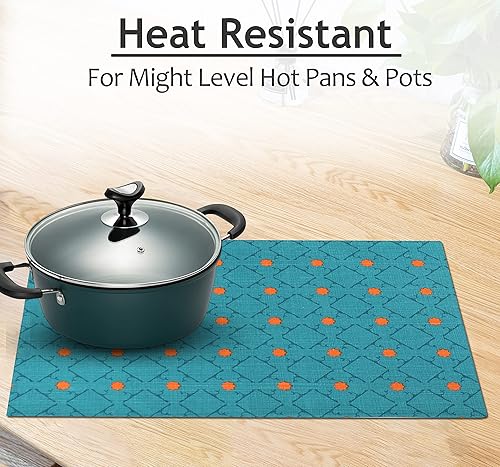 Miniatura 5 de Ruvanti Manteles individuales 100% algodón de 13 x 19 pulgadas, juego de 6, manteles individuales modernos para decoración de mesa de comedor,