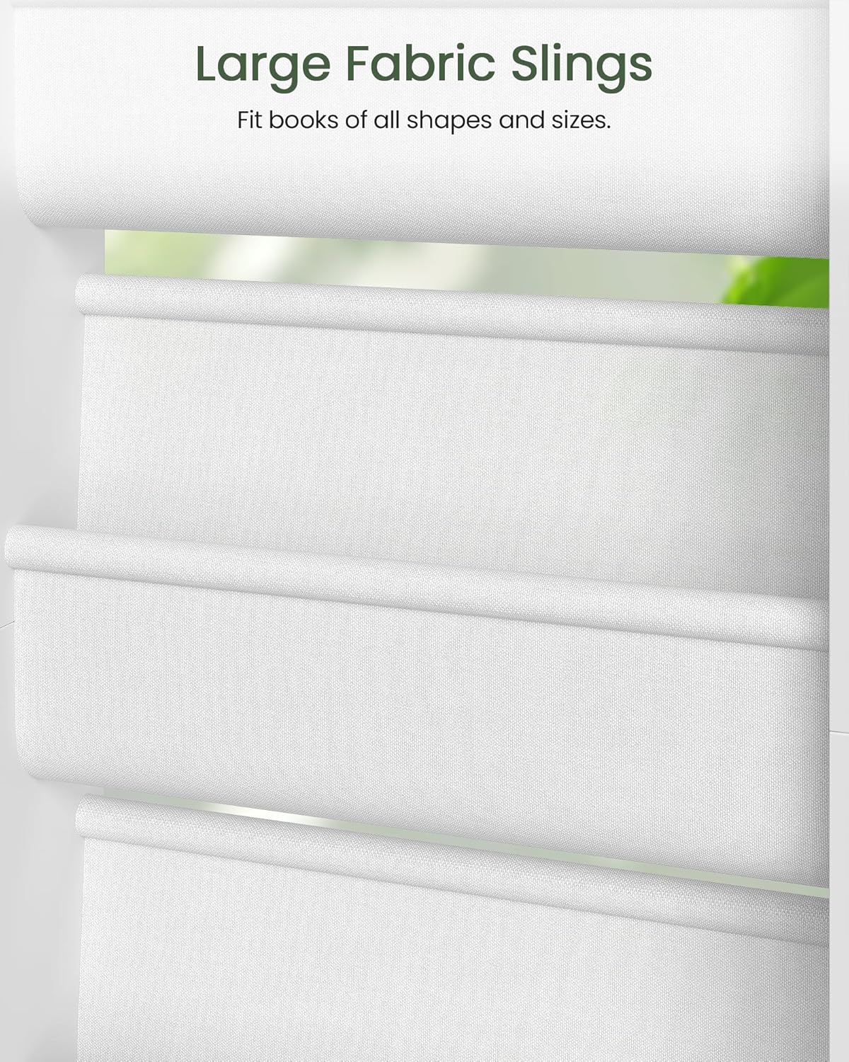 Wall Mounted Kids Bookshelf, 4 Tier Fabric Book Shelf for Kids Rooms, Bookshelf Organizer for Nursery, Classroom, Door Behind, Holds Books, Toys, White MCW40WB - Image 5