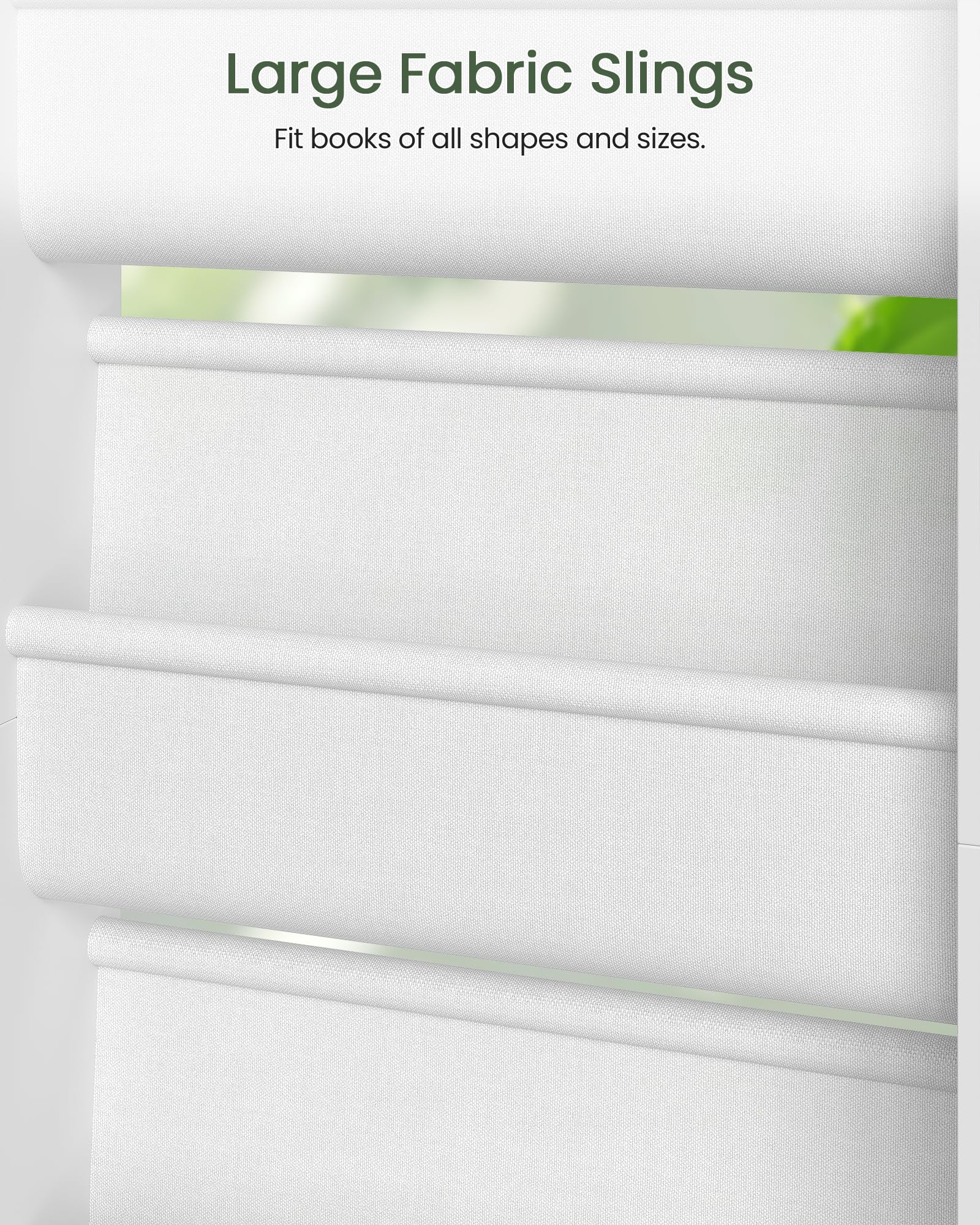 CHOEZON Librería Infantil de Pared, Estantería Libros de Tela de 4 Niveles, Biblioteca Compacta, para Habitación Infantil, Aula, detrás de Puertas, para Libros y Juguetes, Blanco DMCW40WB