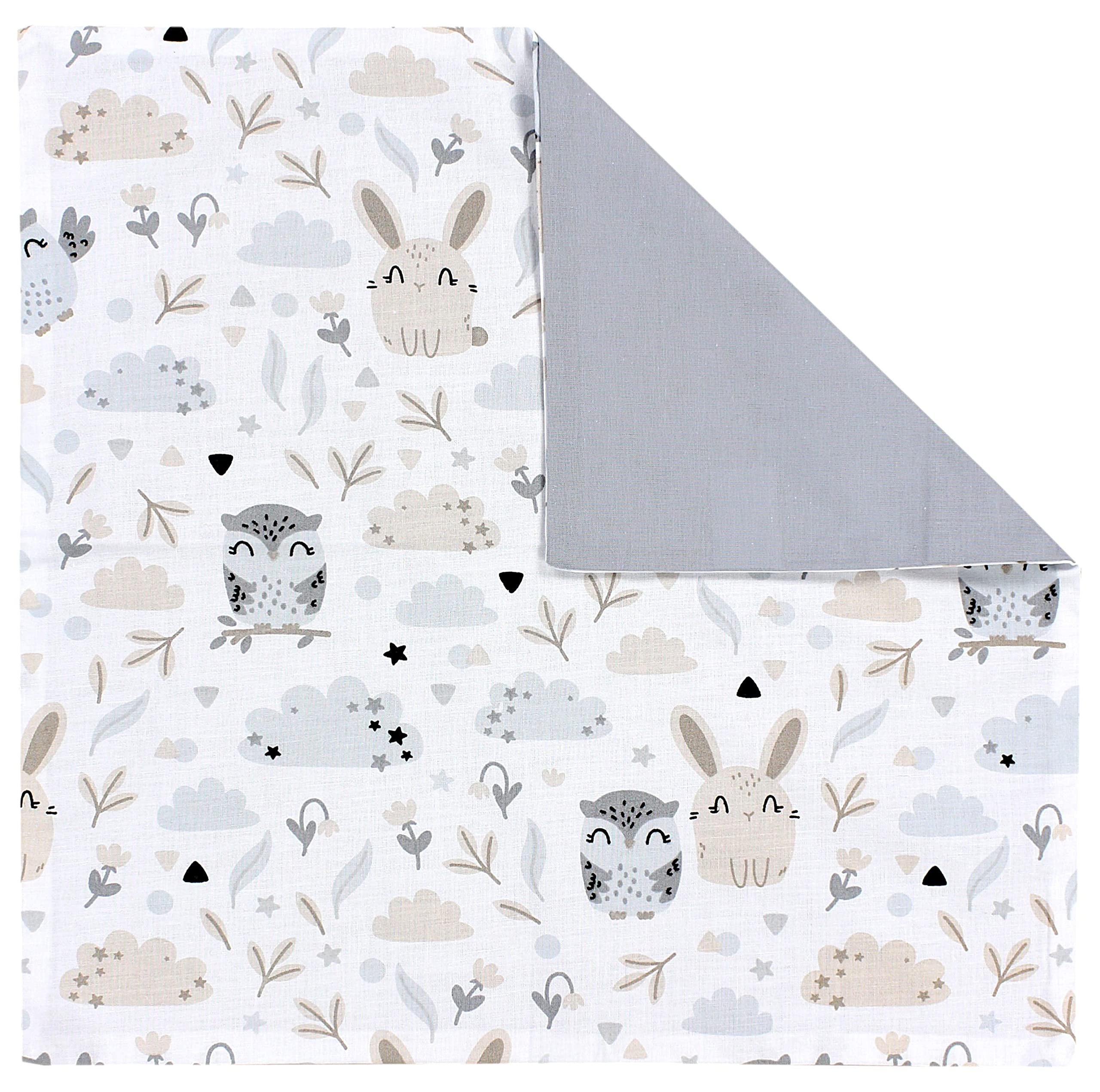 TupTam Fundas de Cojin con Diseño Decorativo para Niños Paquete de 2, Conejo/Búho, 50 x 50 cm