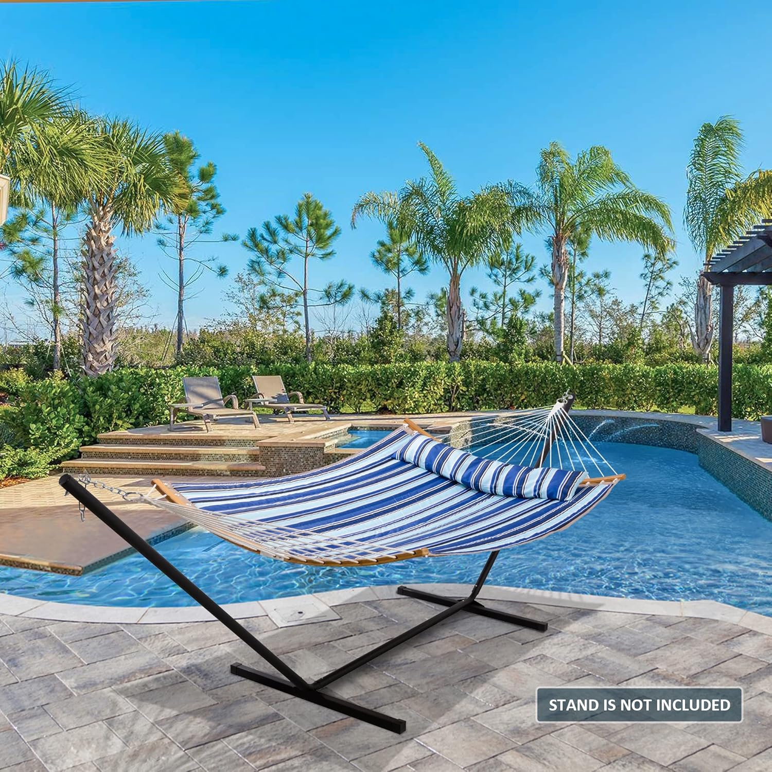 SUNCREAT Double Quilted Hammocks with Stand Set