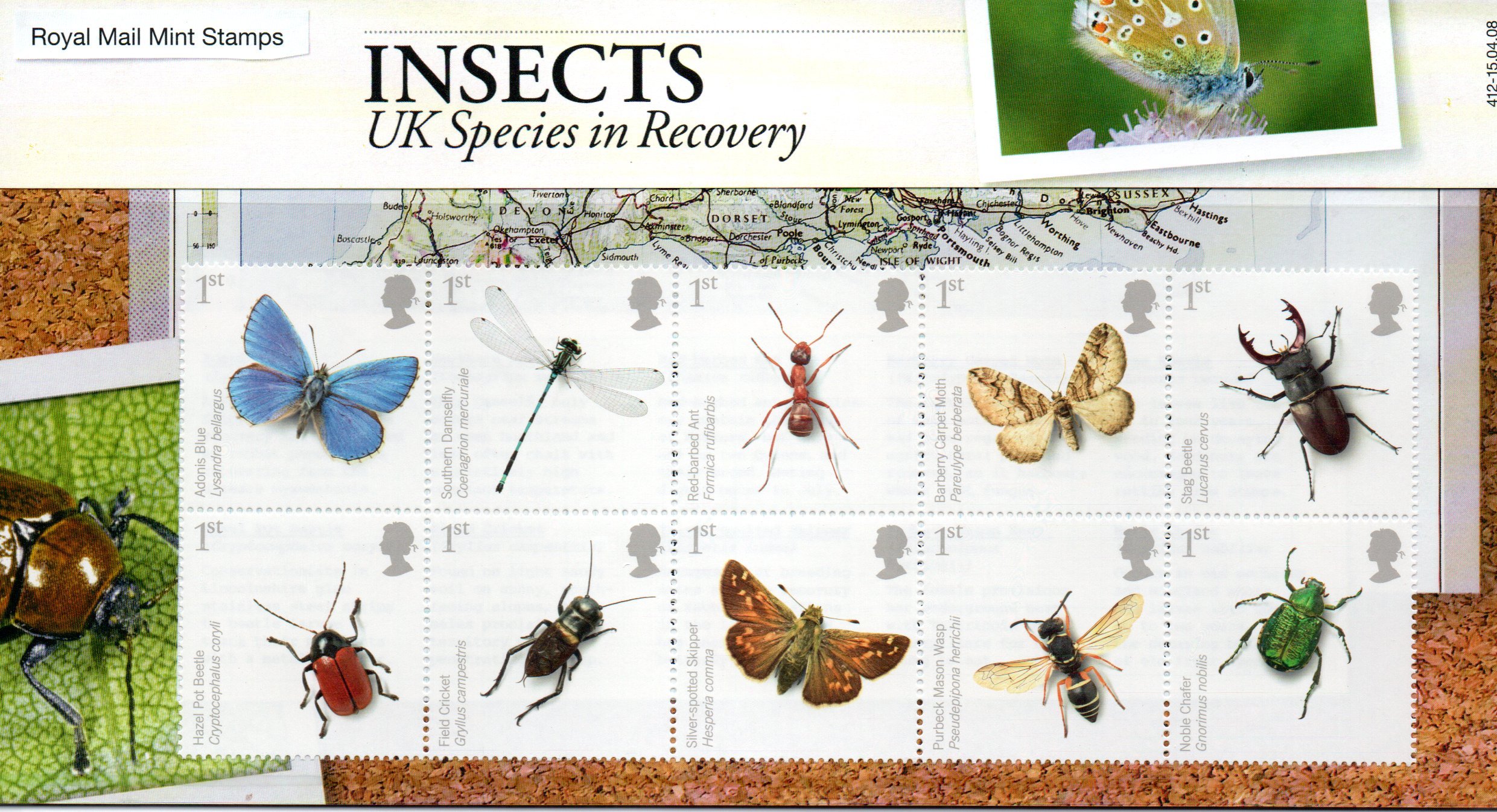 Timbres insectes 2008 lot cadeau idéal pour passionné de nature