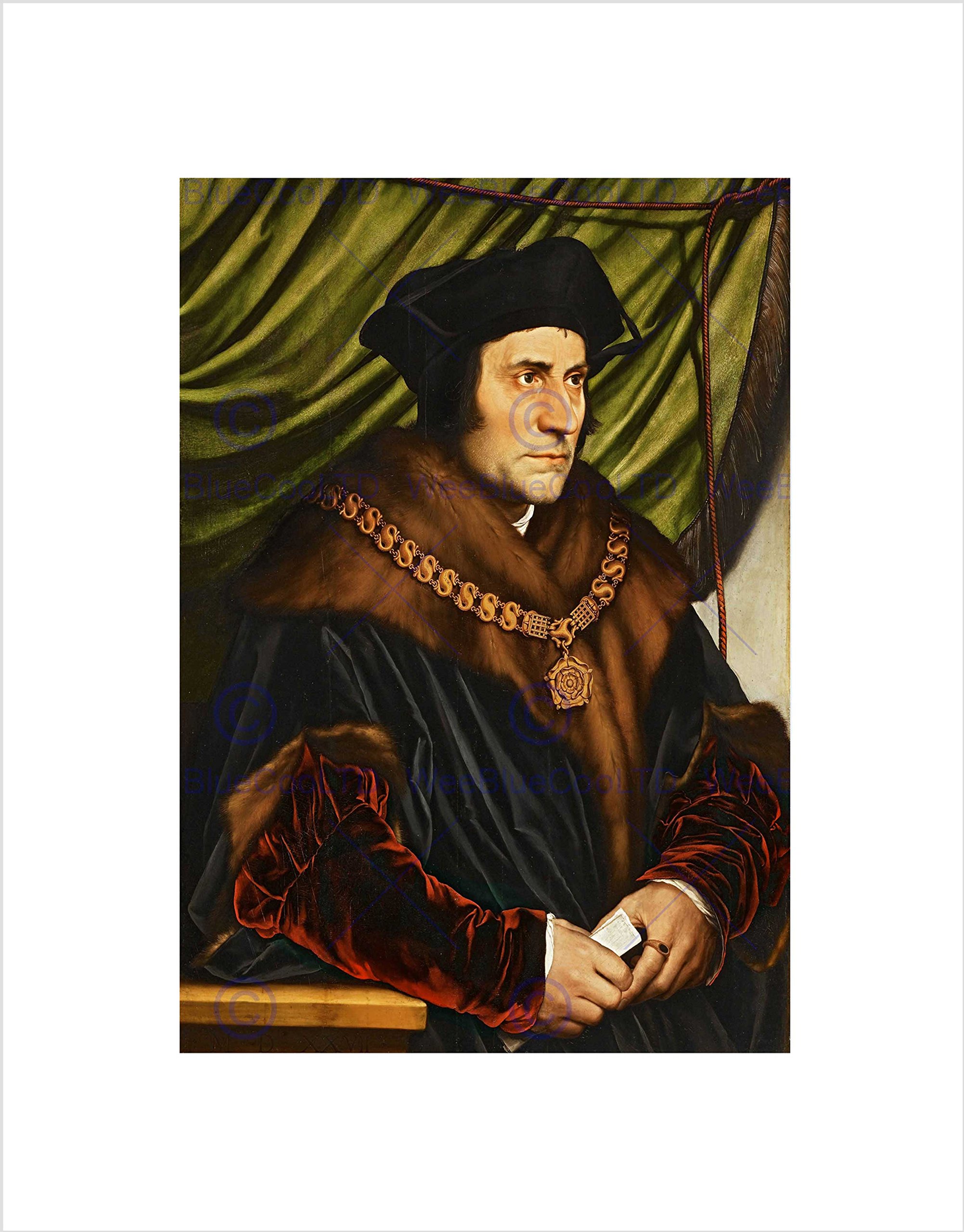 Wee Blue Coo PAINTING ANTIQUE HOLBEIN JUNIOR MINISTER SIR THOMAS MORE FRAMED PRINT B12X12807