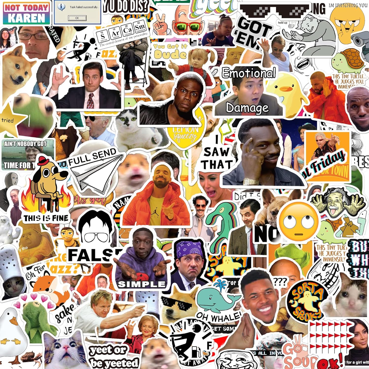 306pcs Funny Meme Vinyl Stickers Pack Large Bulk Sticker for Laptop Phone Water Bottles Computer Cars Vine Sticker