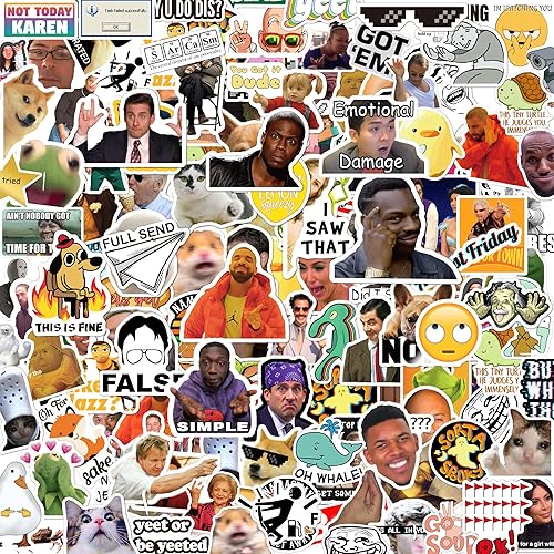 306pcs Funny Meme Vinyl Stickers Pack, Large Bulk Sticker for
