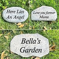 Vista 25 de Zatanmulo Piedra conmemorativa personalizada para mascotas, piedra conmemorativa de jardín personalizada, lápida de perro, lápida de gato, placa