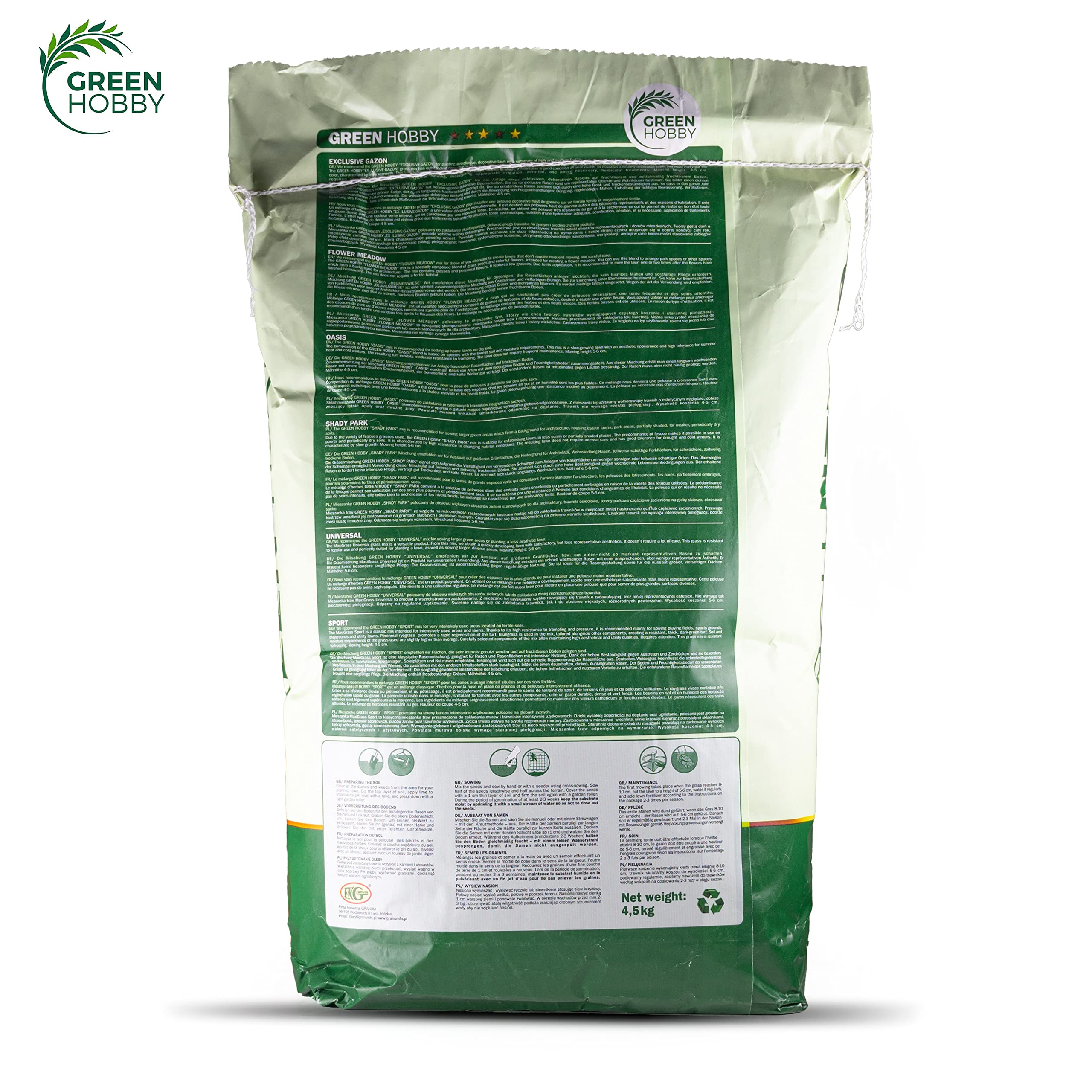 Nasiona Trawnika Trawnik Cieniolubny Odporny Na Suszę Mrozoodporny Intensywna Zieleń 4,5 kg Shady Park