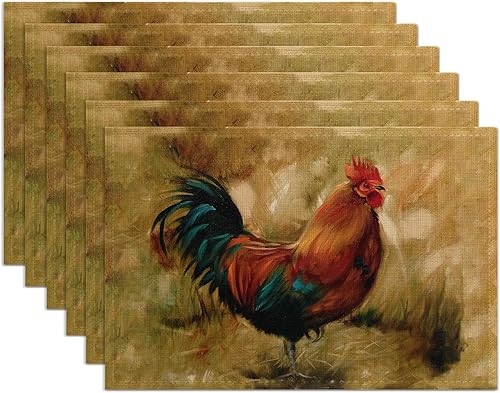 Miniatura 18 de Juego de 6 manteles individuales de eucalipto verde salvia, lavables, resistentes al calor, de 12 x 18 pulgadas, manteles individuales de lino con