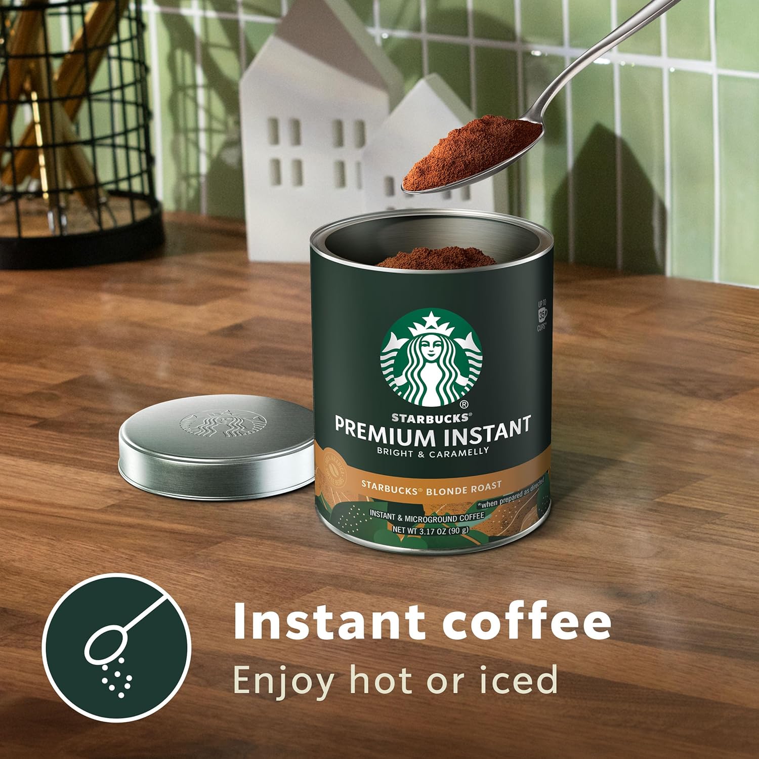 Starbucks Premium Instant Coffee, Starbucks Blonde Roast Coffee, Arabica Beans, Three 3.17 oz Tins