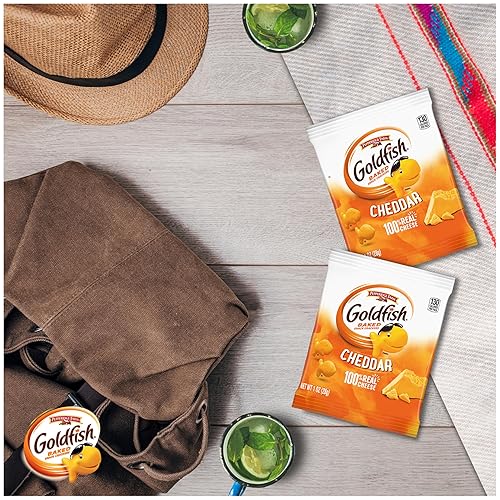 Miniatura 5 de Goldfish - Galletas saladas sabor a queso cheddar, bandeja de 9 paquetes de 1 oz cada uno