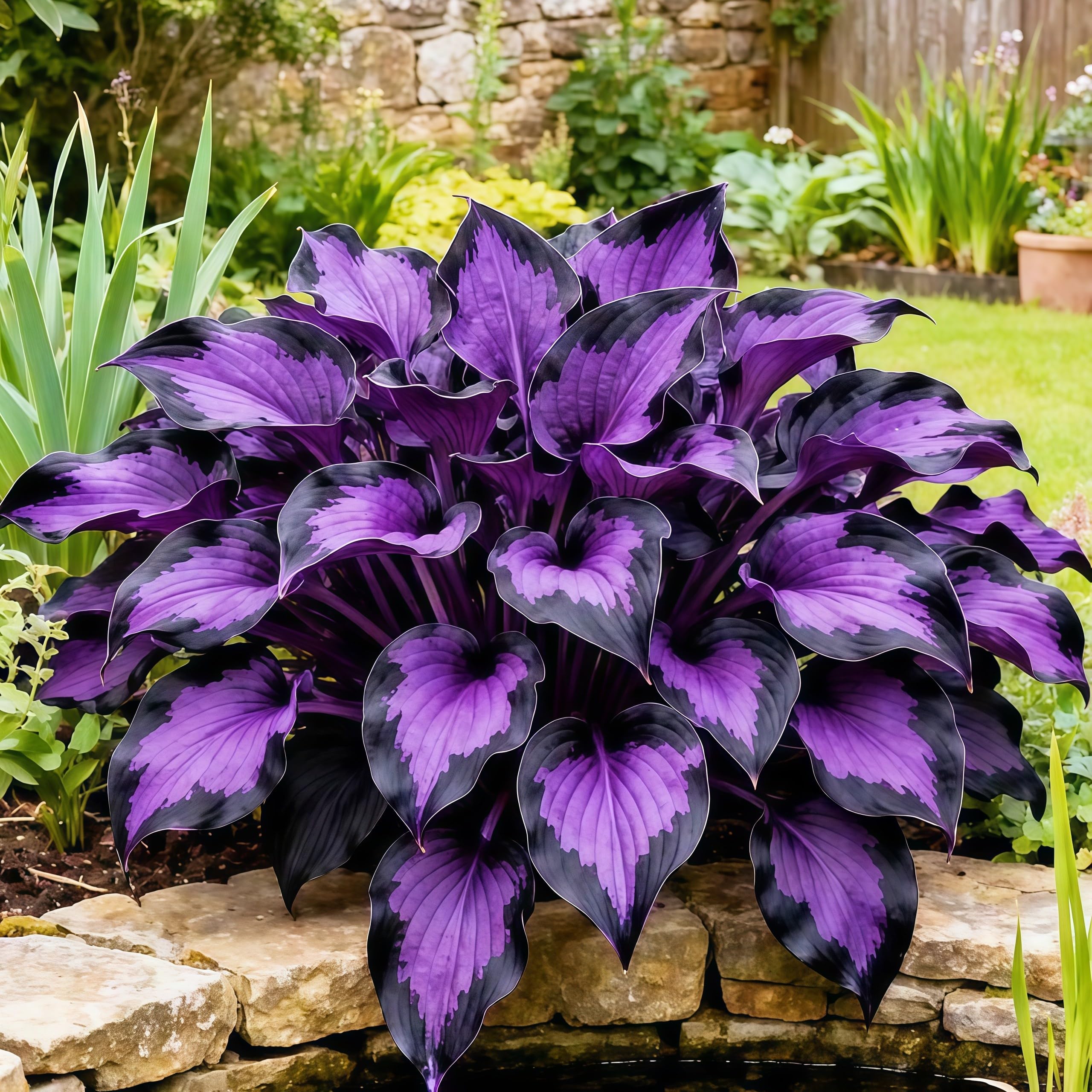 Grand Hosta Bulbs UK, Surprisingly Growing, Hardy Perennial, Potted Plants Rhizome, Garden Viewing, Landscape Design-4 Bulbs-J