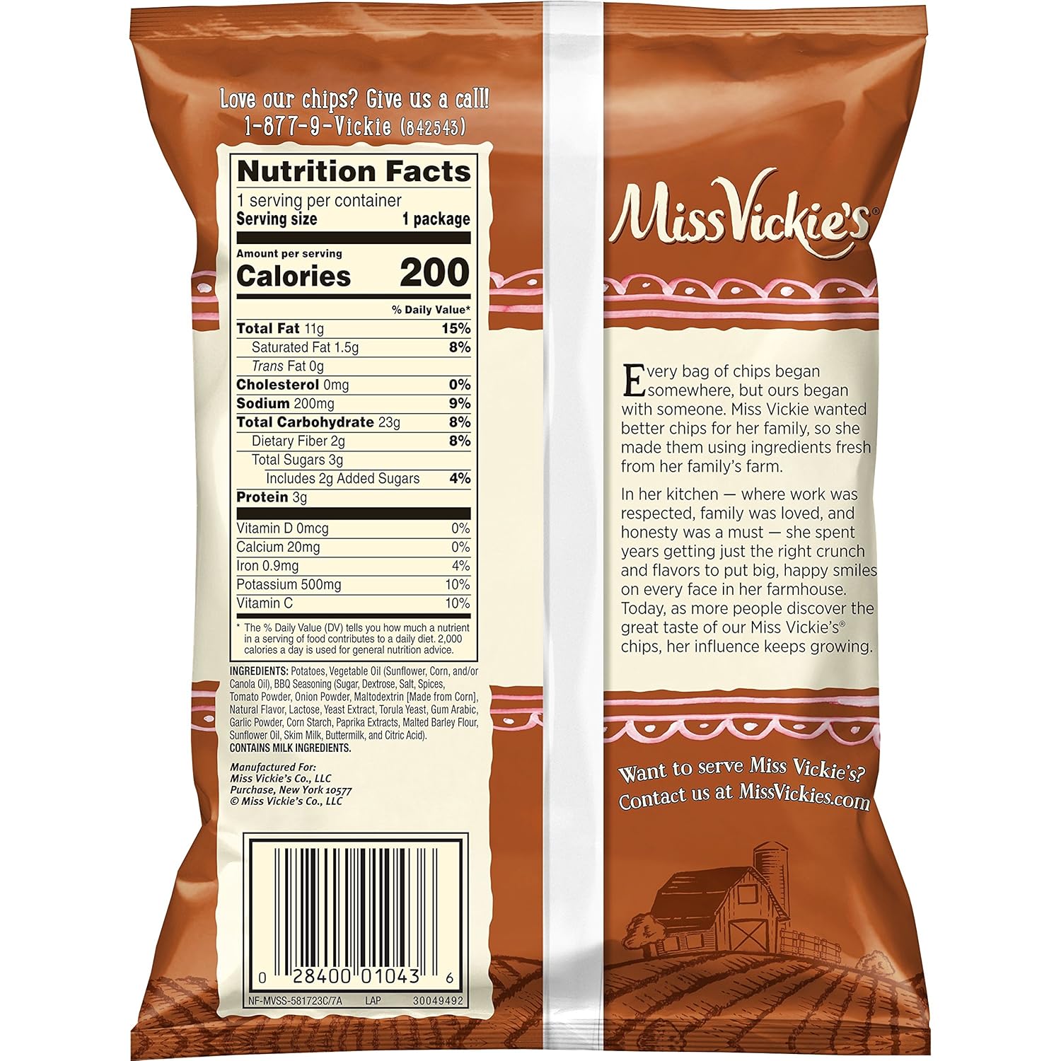 Miss Vickie's Flavored Potato Chips, Smokehouse BBQ, 28 Count