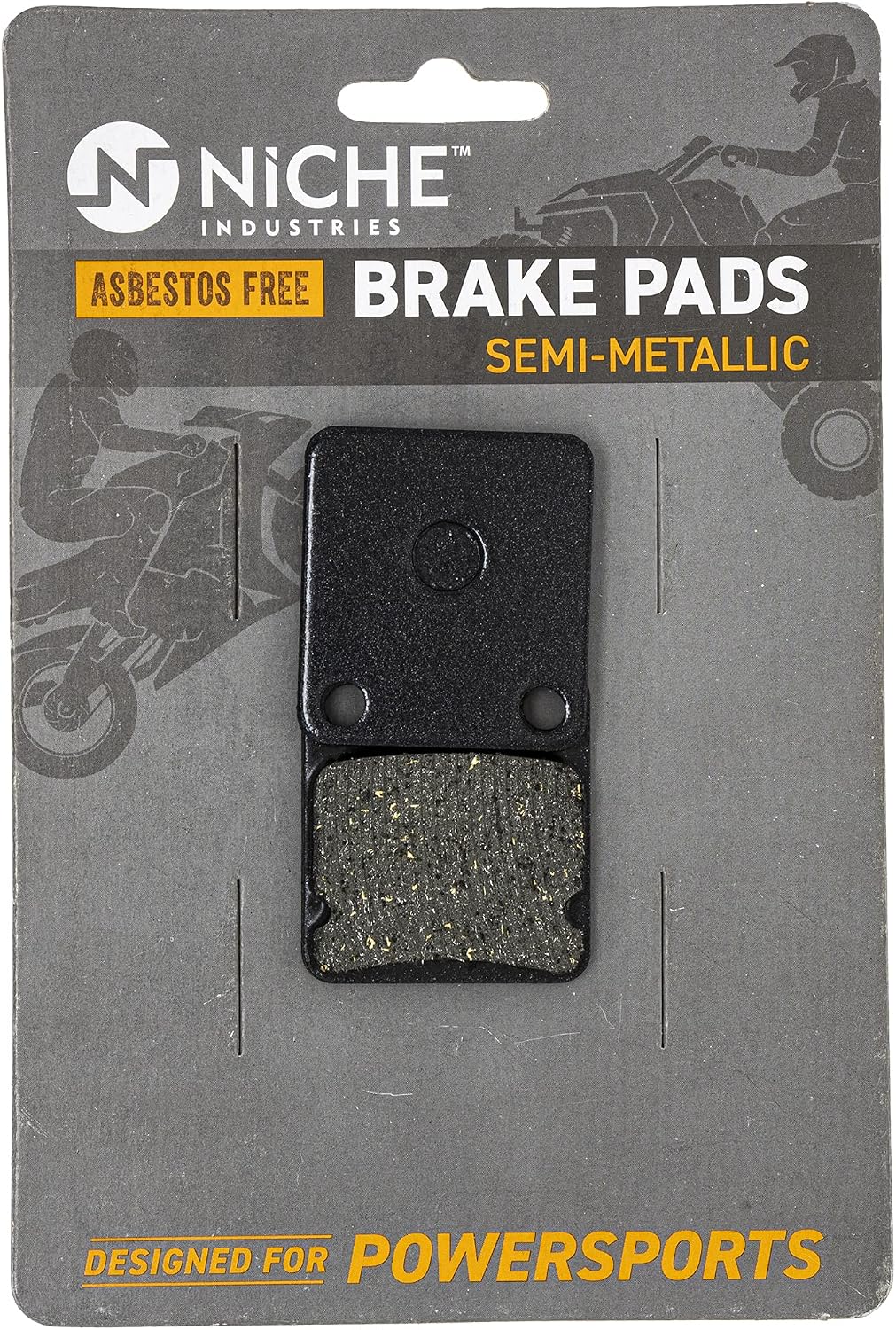 NICHE Brake Pad Set for Yamaha Grizzly 450 400 350 Banshee Big Bear Warrior Wolverine Kodiak Front Semi-Metallic Alloy Steel (Pack of 2)