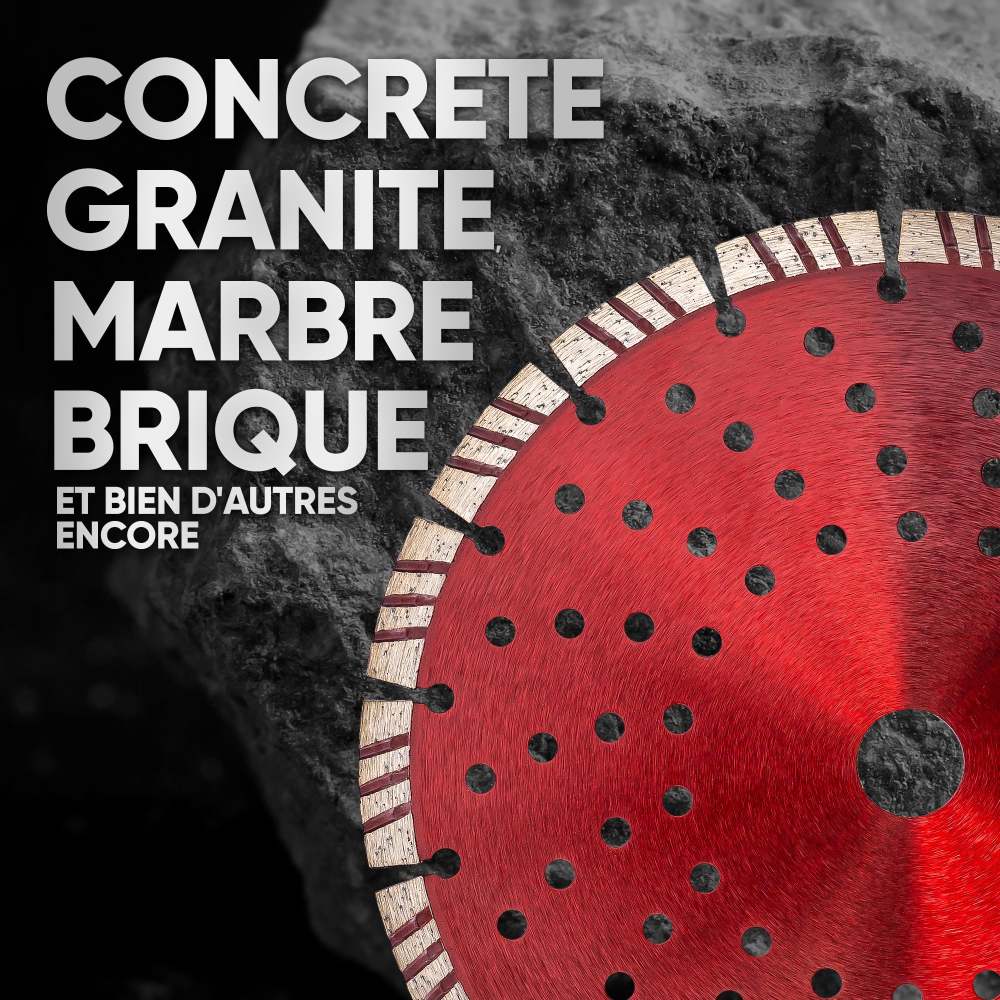 Lot de 2 disques à tronçonner diamantés - Turbo - Pour béton, béton cellulaire et pierre - Segment de 10 mm