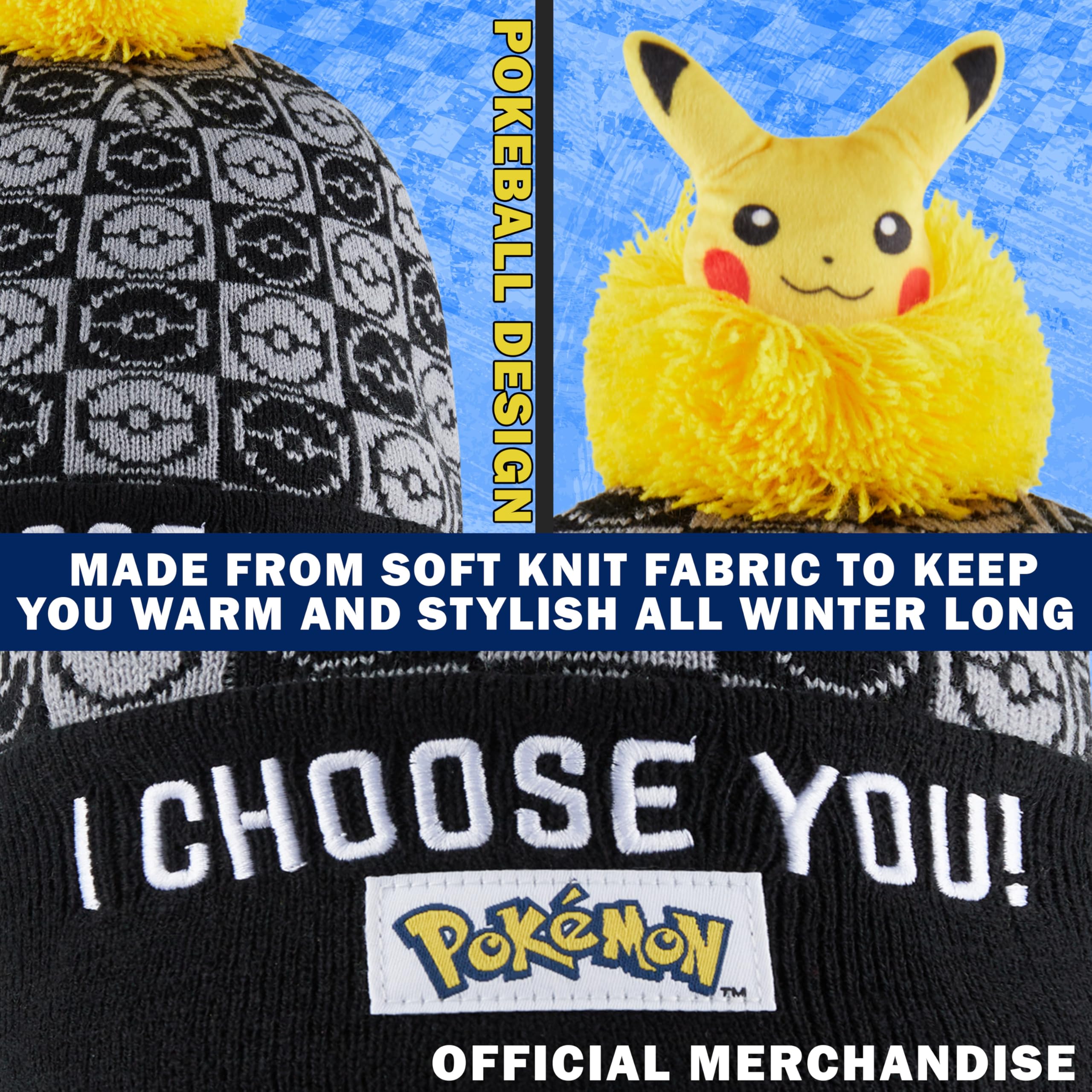 Pokemon dziecięca czapka beanie, przytulna dzianinowa czapka zimowa, jeden rozmiar, prezenty dla dzieci