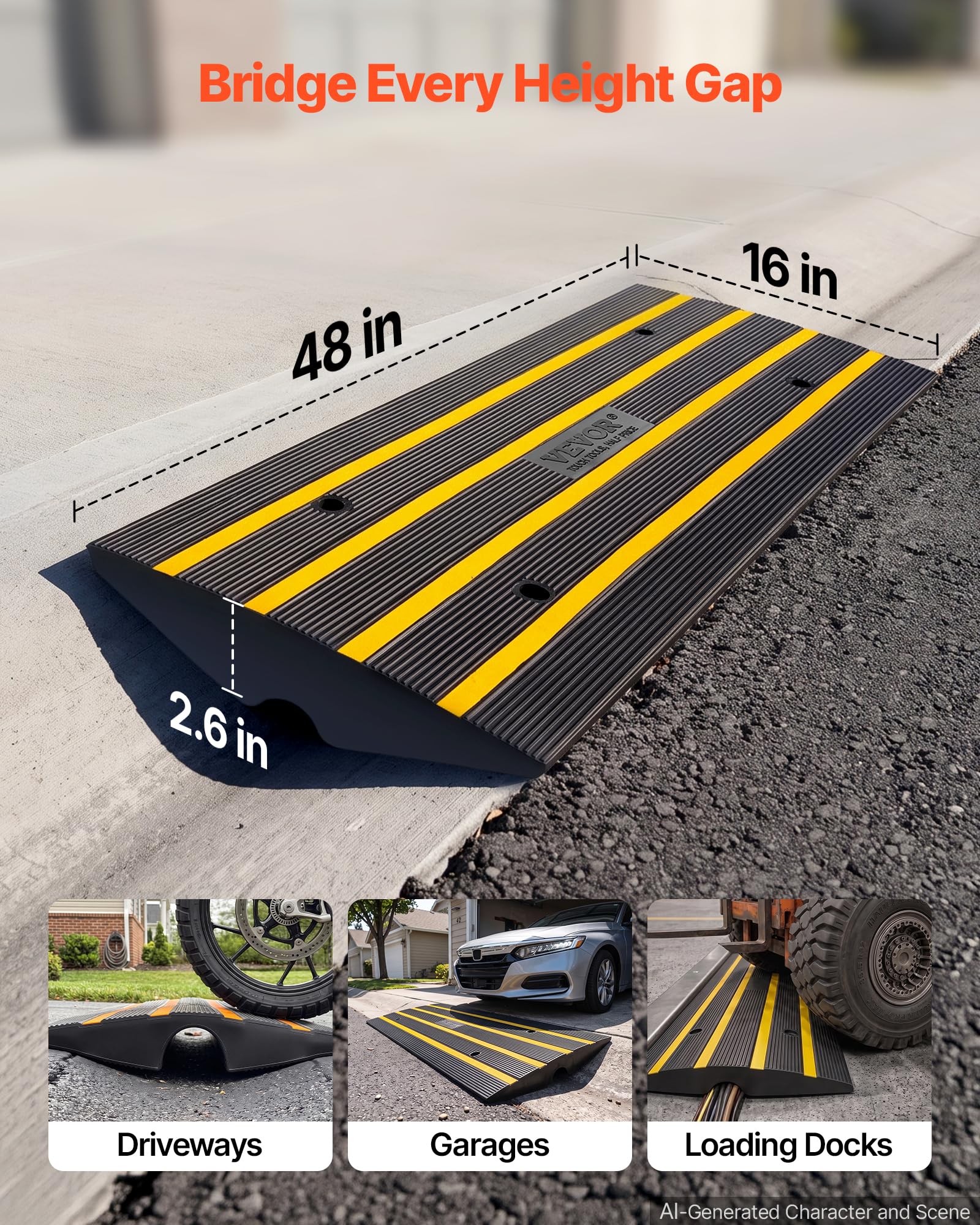 Heavy Duty Rubber Driveway Ramps -3