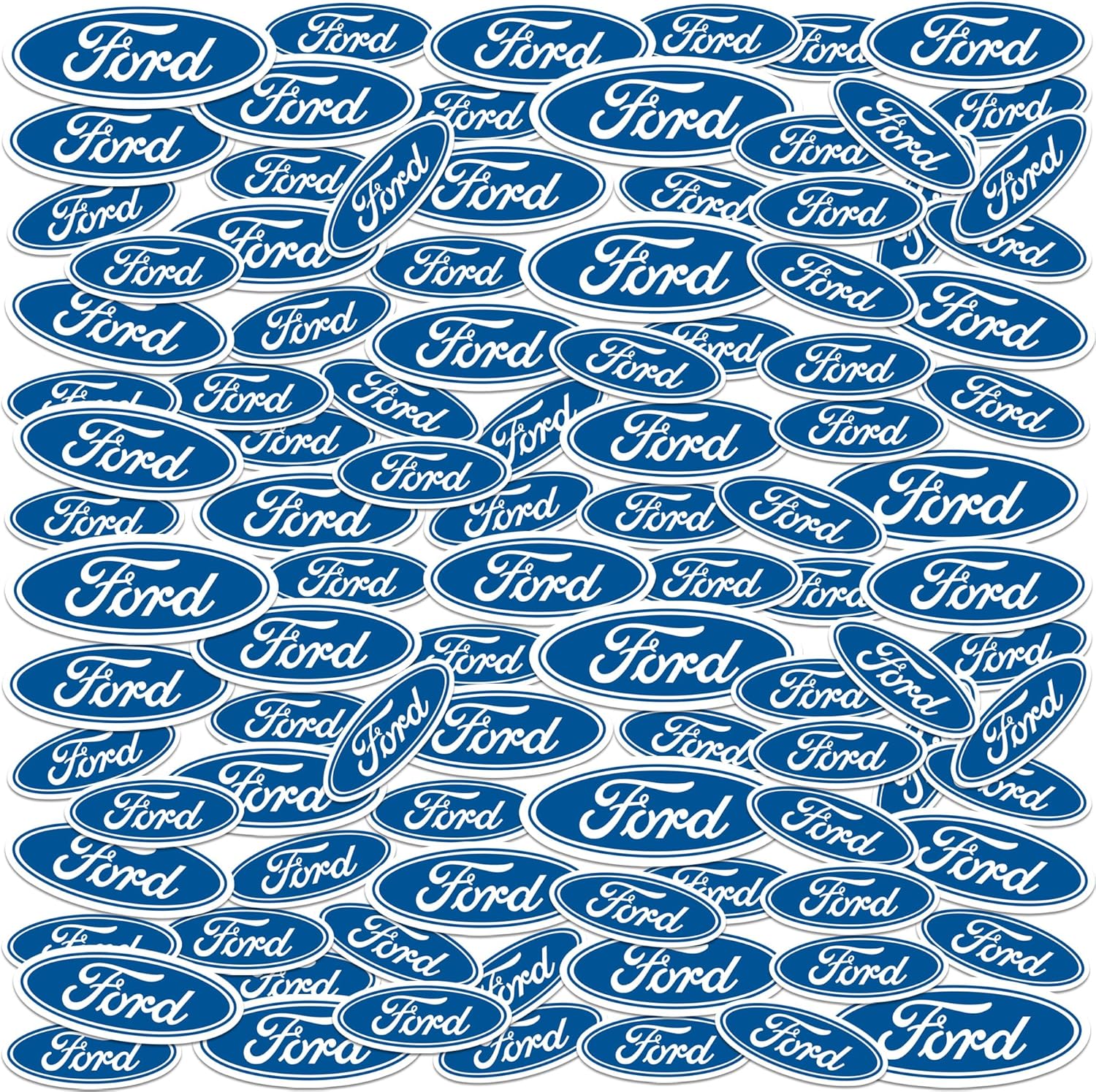 Ford Oval Emblem 150ct Vinyl Large Deluxe Stickers Variety Pack - Laptop, Water Bottle, Scrapbooking, Tablet, Skateboard, Indoor/Outdoor