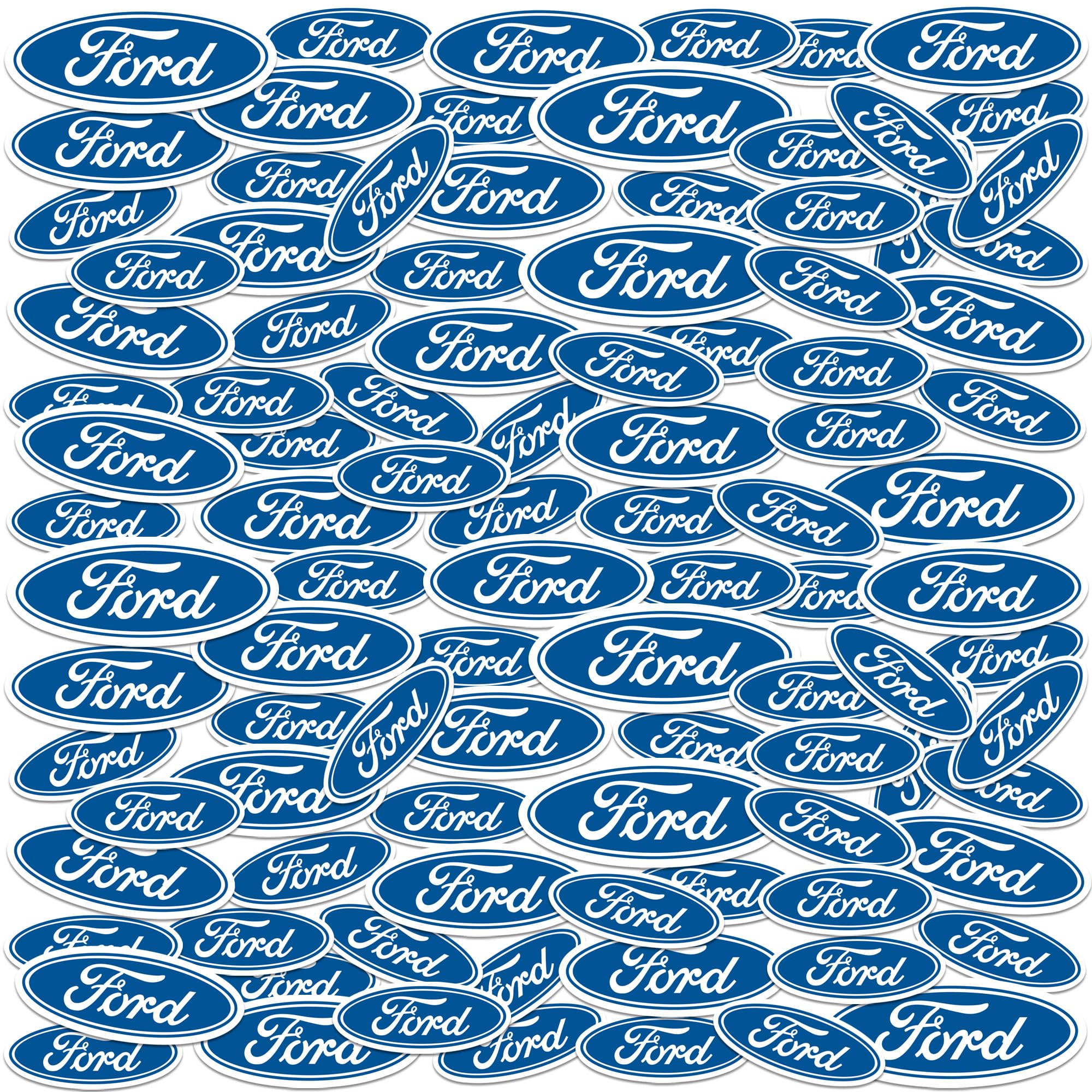 Ford Oval Emblem 150ct Vinyl Large Deluxe Stickers Variety Pack - Laptop, Water Bottle, Scrapbooking, Tablet, Skateboard, Indoor/Outdoor