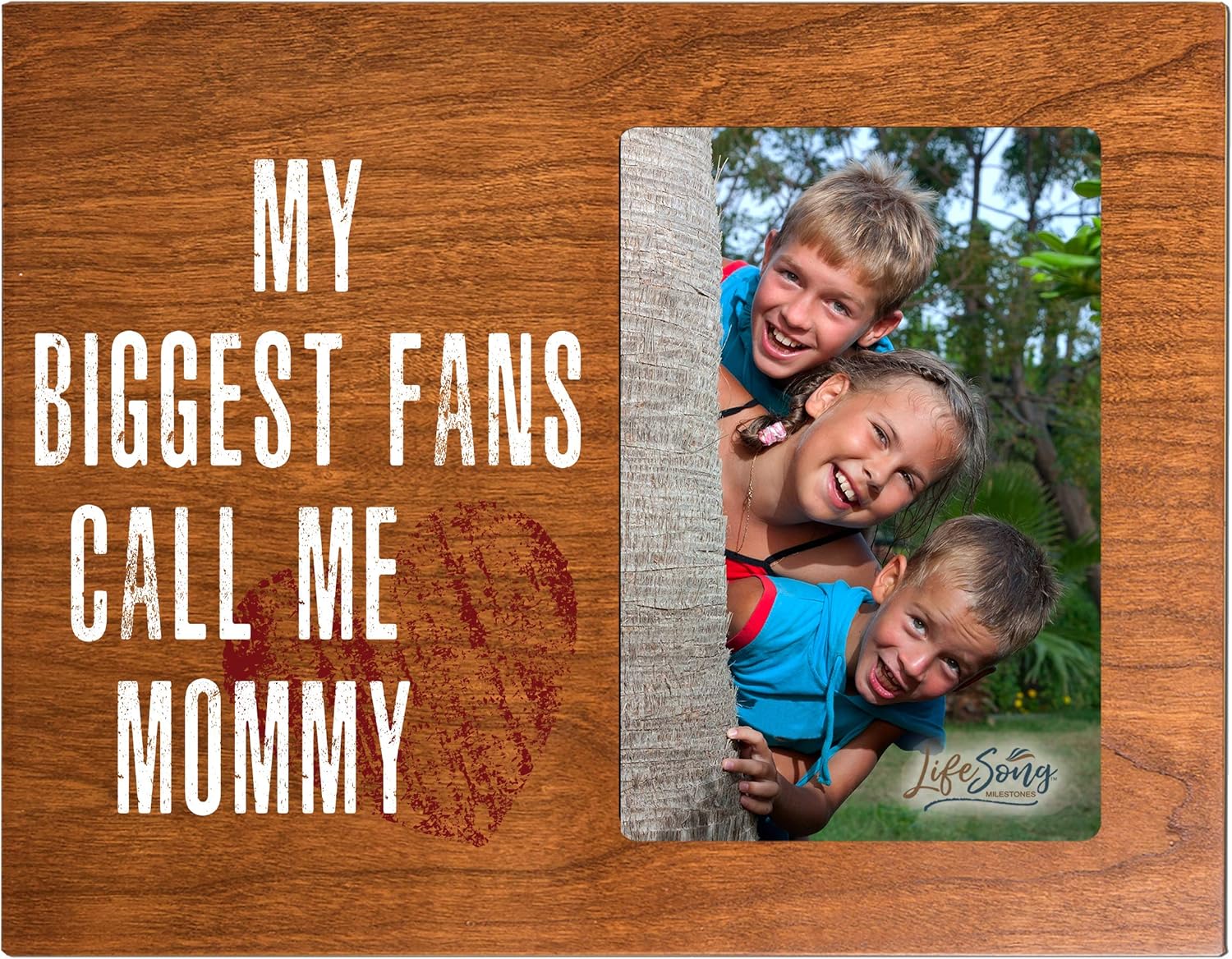 LifeSong Milestones My Biggest Fans Call Me - Photo Frame Gift for Grandmother, Grammy, Mom - Mommy Photo Frame 8” x 10” Holds 4” x 6” Photo (Grey)