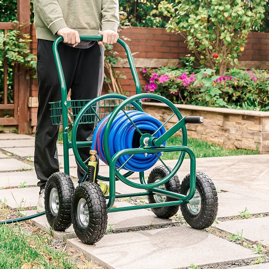 Amazon.com : Glitzhome Garden Hose Reel Cart with Wheels