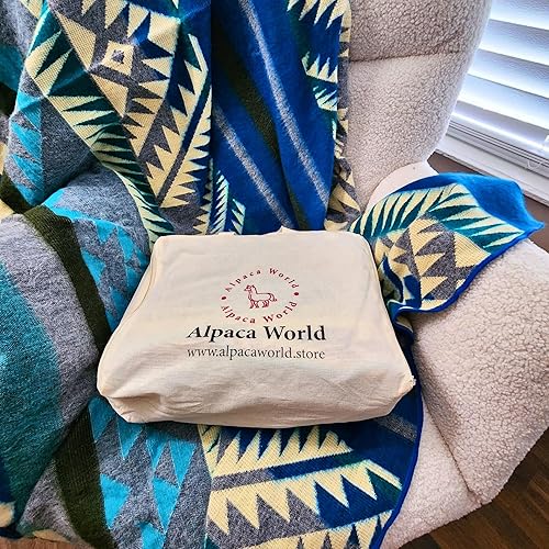 Miniatura 4 de La manta de alpaca de 45 x 80 pulgadas, es perfecta para sofá, decoración de cama, manta de guardería y, por supuesto, para envolverte en una