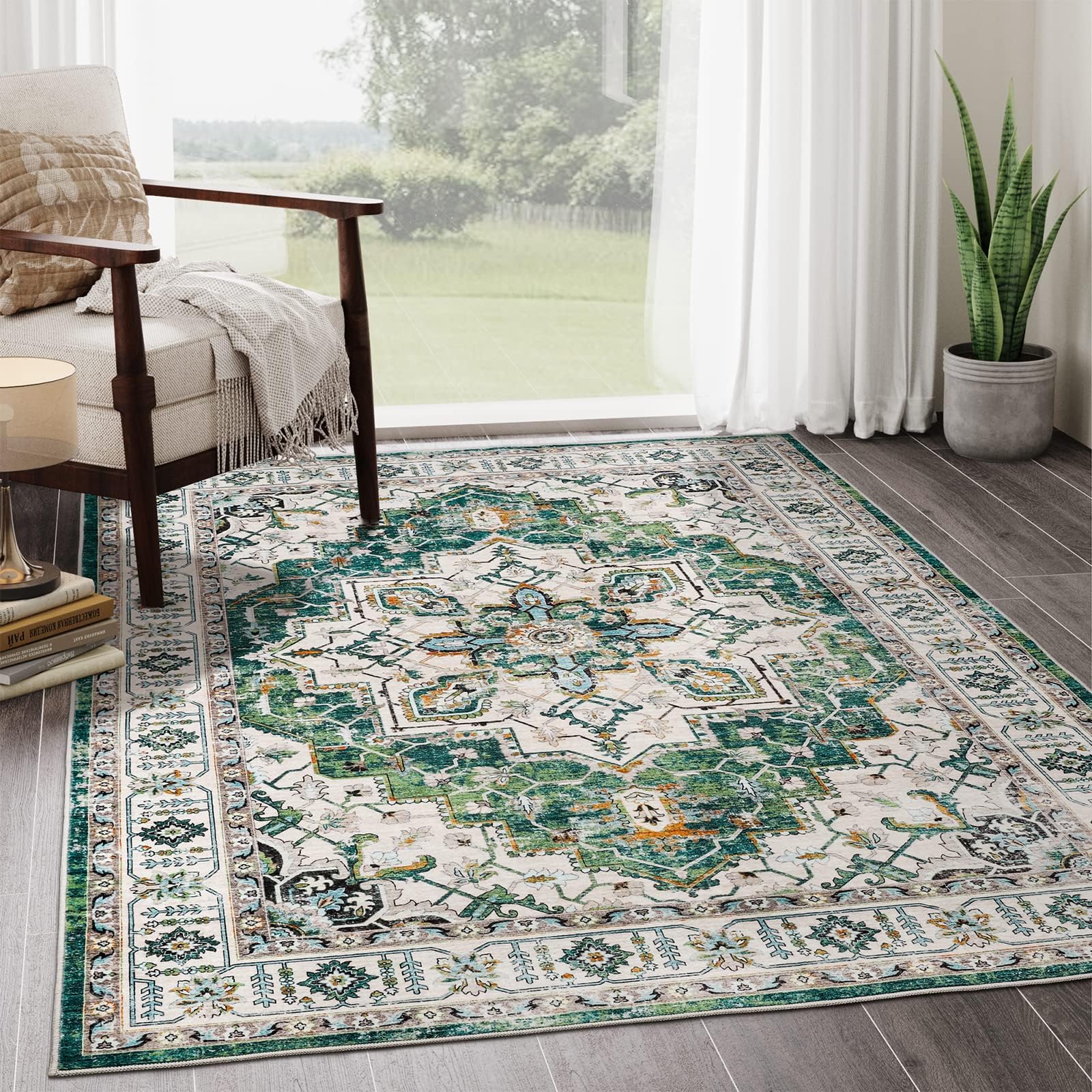 Green Area Rugs 5x7