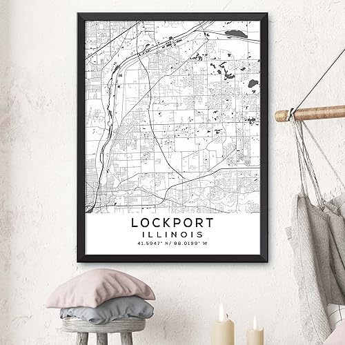 Miniatura 3 de Mapa de Lockport, Illinois, Light 2 (8x10)