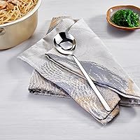 Vista 4 de KEAWELL Cucharas de sopa coreanas premium con mangos largos, juego de 4, acero inoxidable 18/10, aptas para lavavajillas (lisas)