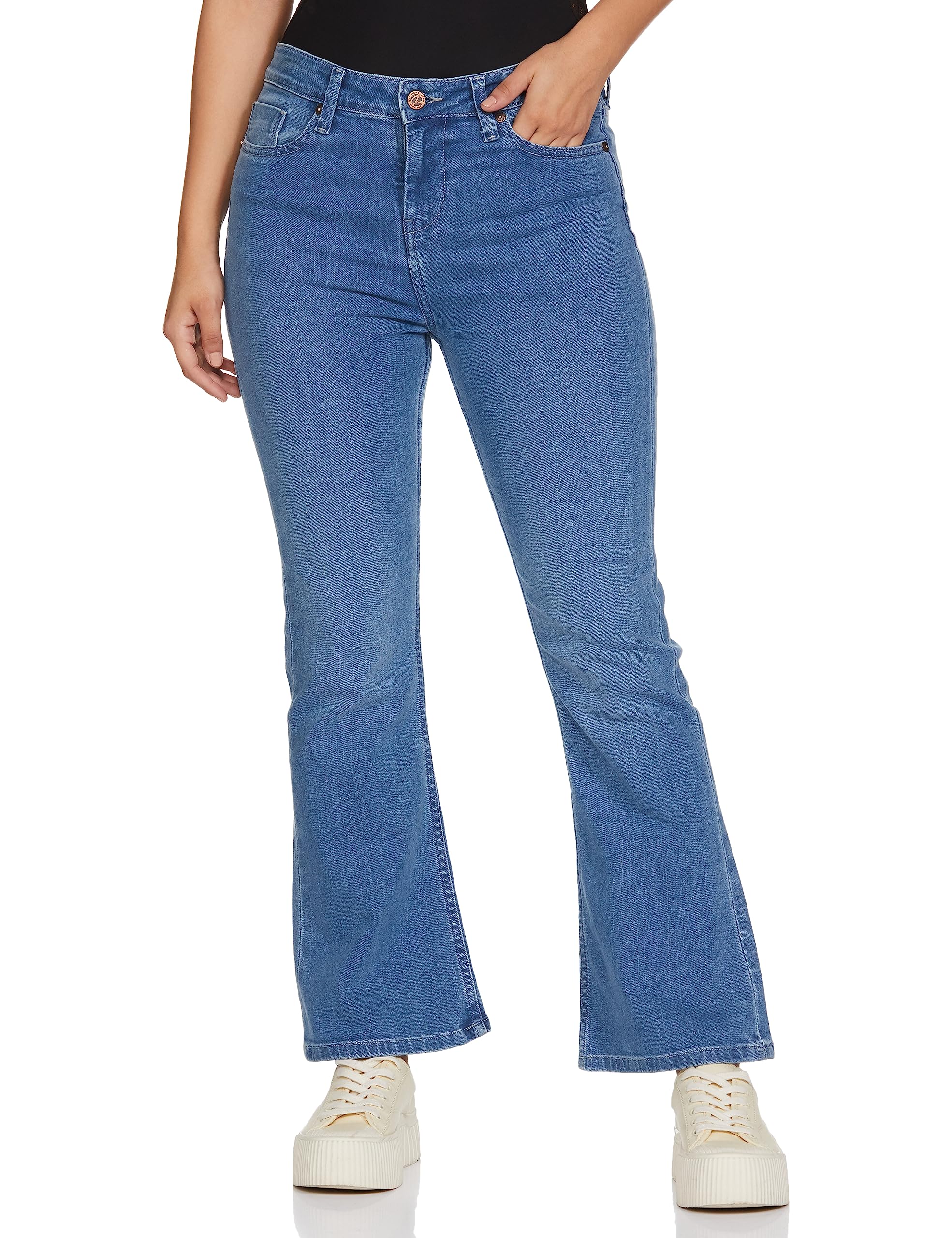 pepe jeans Women's Straight Fit High Rise Jeans-picture-12