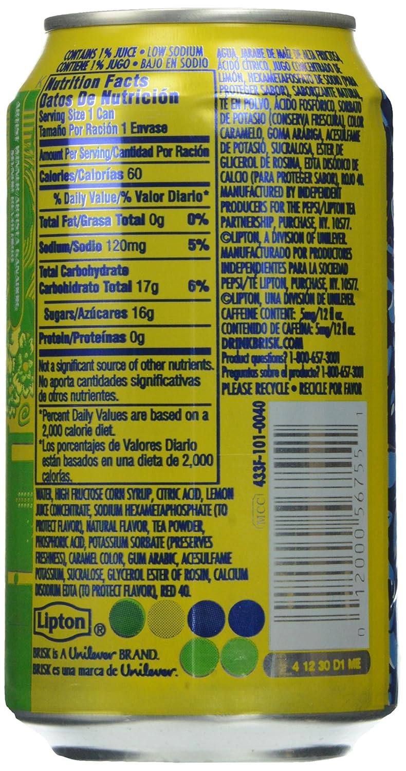 Brisk Iced Tea and Lemonade Cans(12 Count, 12 Fl Oz Each)