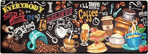 UpNUpCo Alfombrilla antifatiga para el suelo de la cocina, diseño artístico y colorido, antifatiga, para poner delante del fregadero, alfombrilla