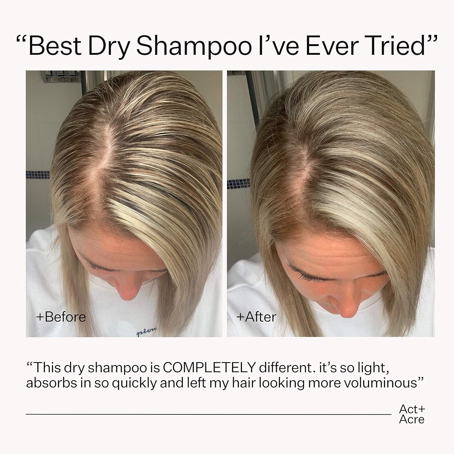 Act+Acre Plant-Based Dry Shampoo - Natural and Unscented Powder Spray Shampoo with Fulvic Acid and Rice Refresh Oily Hair and Restore Volume - Dry Shampoo for All Hair Types - (Now 30% Bigger) : Beauty & Personal Care