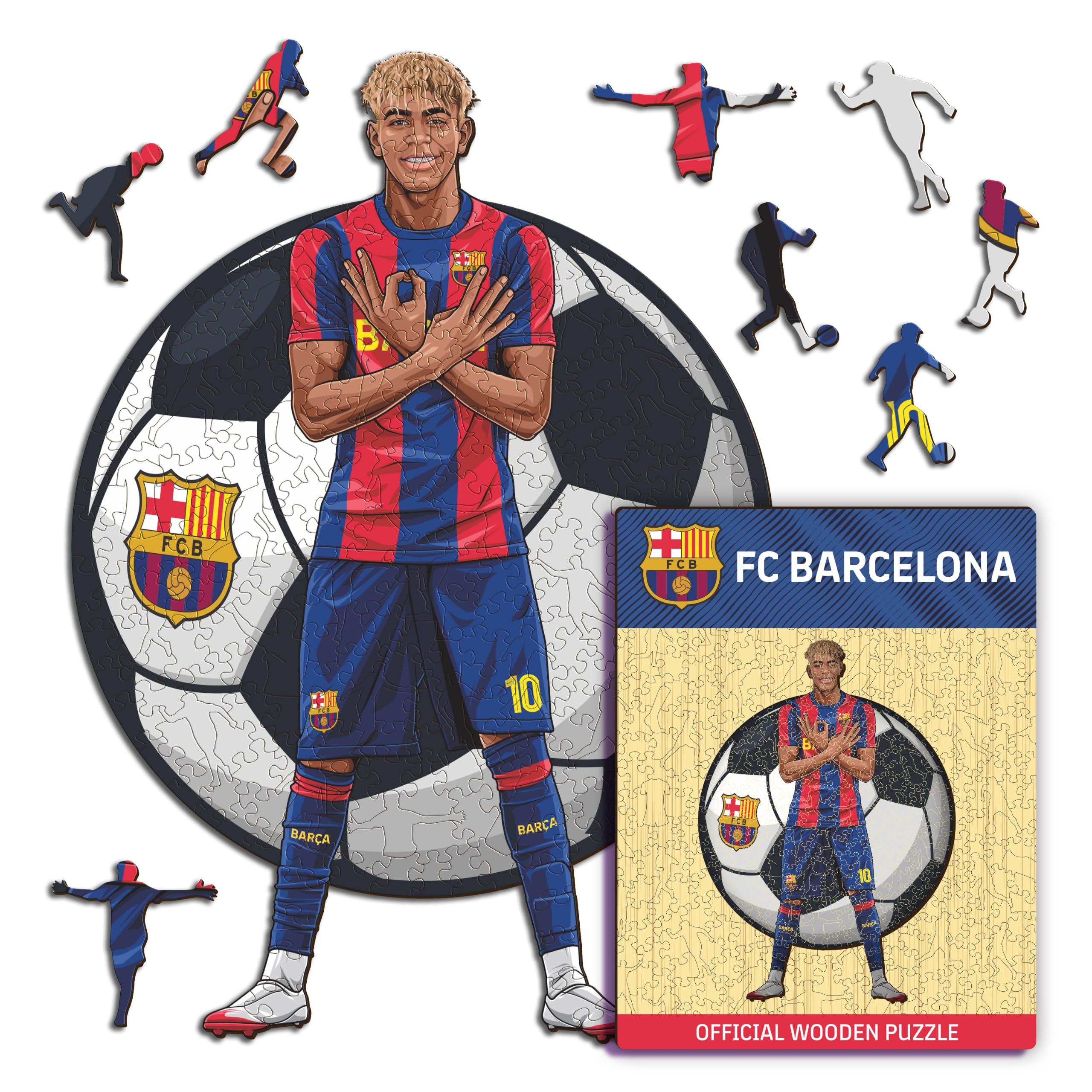 Iconic Puzzles - Barcellona, Lamine Yamal 2026, Puzzle di Legno con licenza ufficiale, 100% sostenibile, regalo per adulti e bambini, taglia M, 270 Pcs