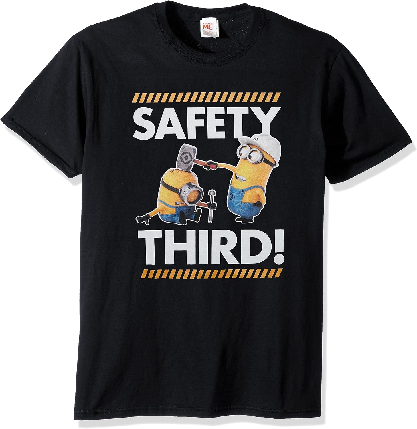 Despicable Me Men's Minions Safety Third Construction Bop Funny Graphic Tee