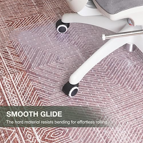 Miniatura 6 de Tapete para silla para alfombra, 36 x 48 pulgadas, fácil deslizamiento, tapete de vinilo con bordes biselados con agarres, protector de alfombra