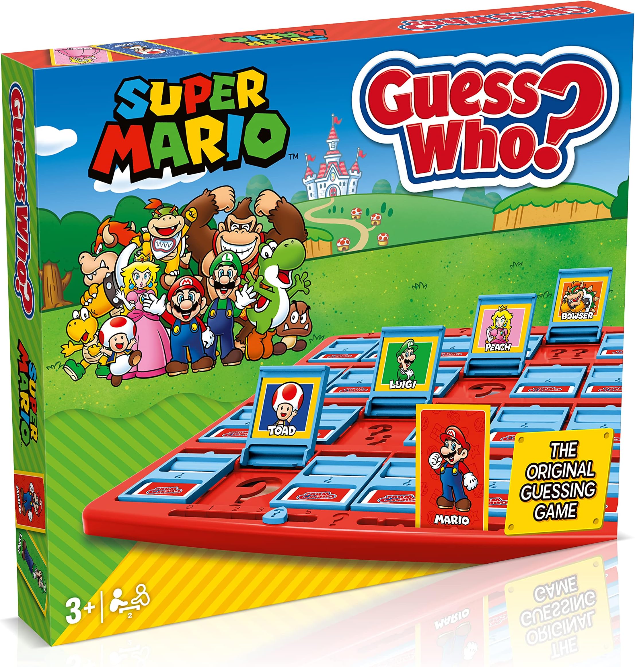 Winning Moves Super Mario Guess Who? Board Game, Play with classic Nintendo characters including Mario, Luigi, Peach, Bowser, and Donkey Kong, 2 players makes a great gift for ages 3 plus