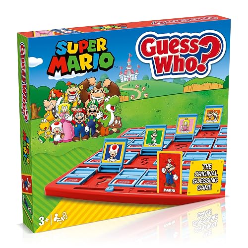Winning Moves Super Mario Guess Who? Board Game, Play with classic Nintendo characters including Mario, Luigi, Peach, Bowser, and Donkey Kong, 2 players makes a great gift for ages 3 plus - Super Mario