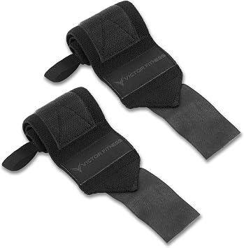 18" Powerlifting Wrist Wraps with Thumb Loops - Perfect for Weightlifting, Strength Training, Bodybuilding