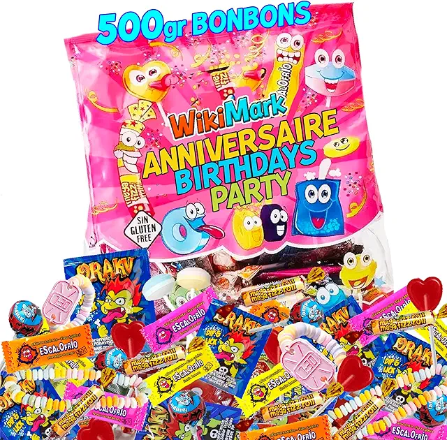 Bonbons d'anniversaire sans allergènes - Paquet de 500g pour piñatas