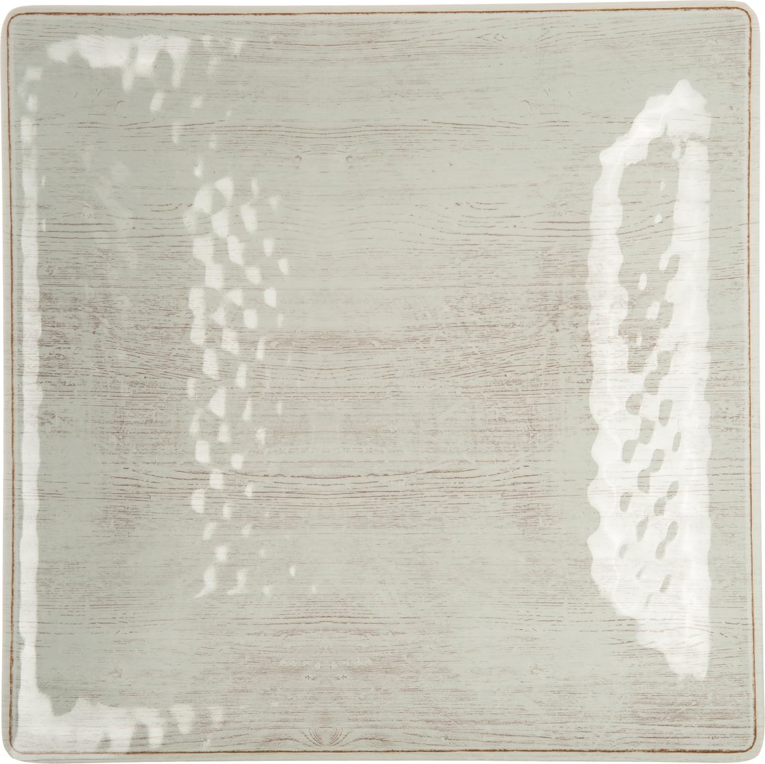 Carlisle FoodService Products Grove Reusable Plastic Plate Square Plate with Rim for Home and Restaurant, Melamine, 10.5 Inches, Buff