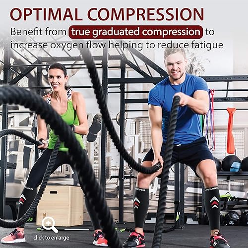 Miniatura 4 de Rymora Mangas de compresión de pantorrilla para hombres y mujeres, calcetines sin pies de manga de compresión para piernas, alivio de férula en la