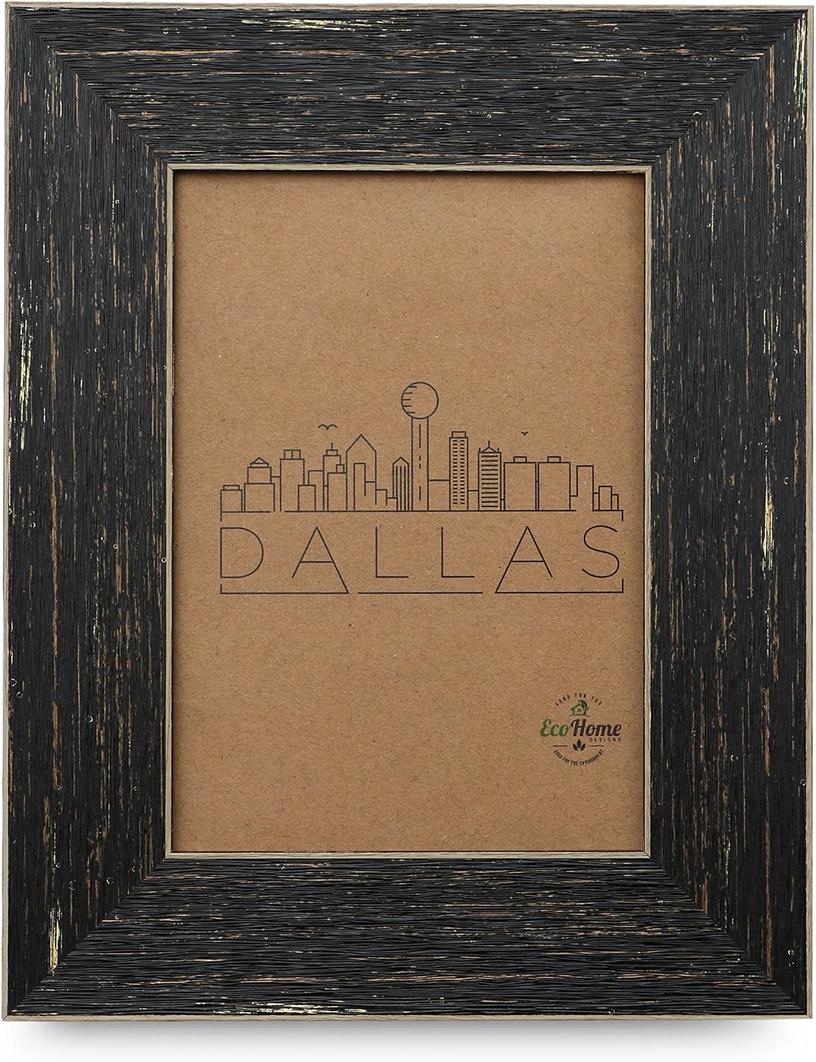 5x7 Picture Frame Barnwood Brown - Dark Reclaimed Wood Finish, Distressed, Mount or Desktop Display, Frames by EcoHome