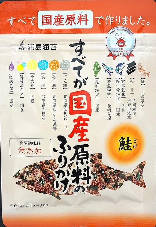 Amazon 浦島海苔 すべてが国産原料のふりかけ 鮭 28g 5袋 日本海水 ふりかけ 通販