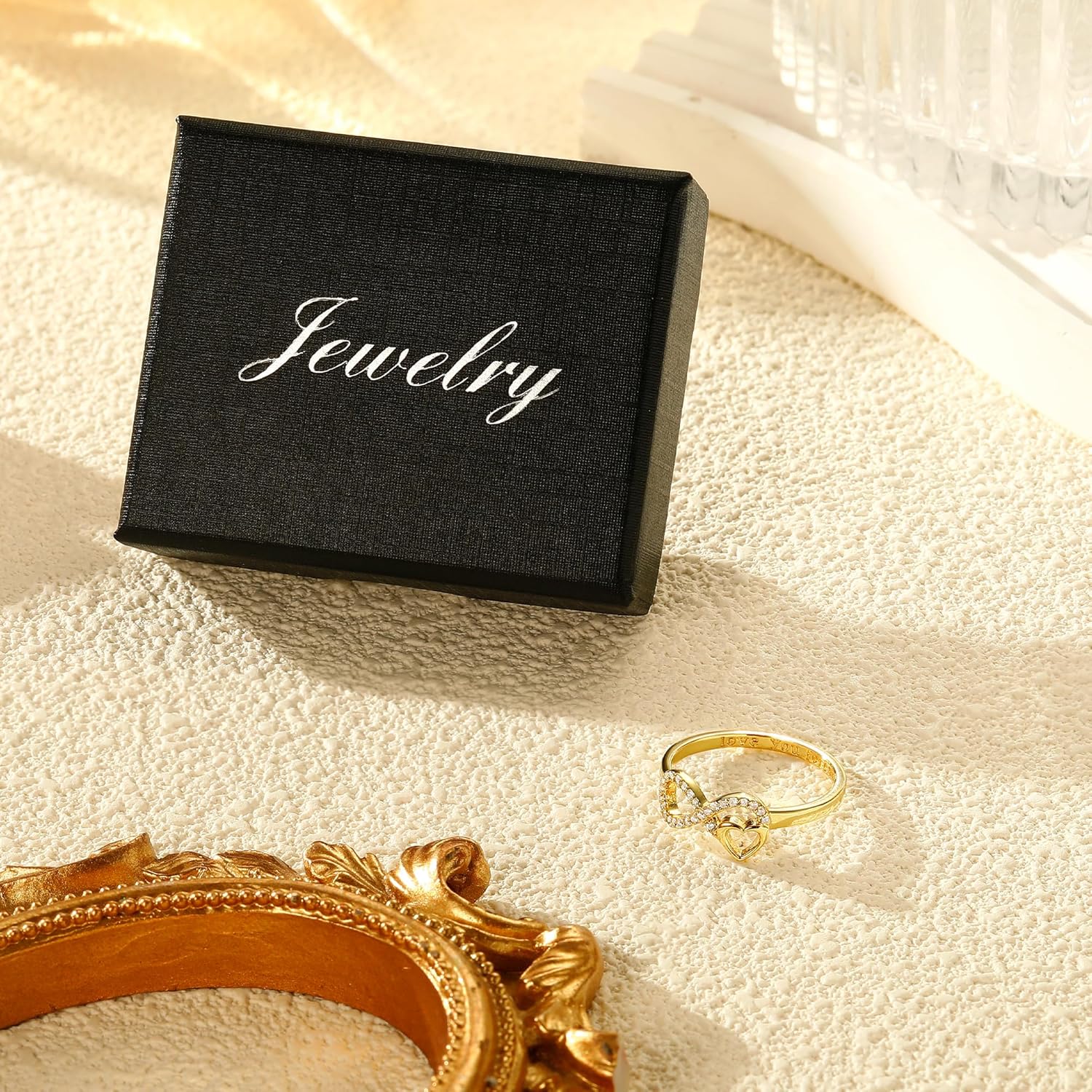 Gold Promise Ring for Women Non Tarnish Infinity Heart Ring Trendy Stackable Dainty 14k Gold Plated CZ Ring for Women Jewelry Anniversary Birthday Christmas Gifts for Her Comfort Fit Size 6 to 10 - Image 6