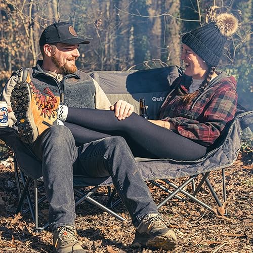 Miniatura 2 de OUTSIDER Silla de descanso acolchada Love Seat, sofá plegable de gran tamaño, sofá biplaza portátil para exteriores, soporta 500 libras para playa,